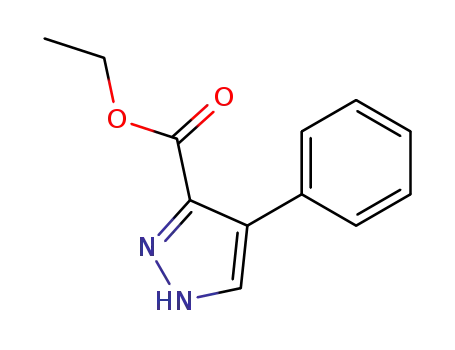 Molecular Structure of 6963-62-8 (1H-Pyrazole-3-carboxylic acid, 4-phenyl-, ethyl ester)