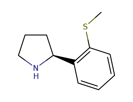 Molecular Structure of 1213556-30-9 ((S)-(–)-2-(2-(methylthio)phenyl)pyrrolidine)