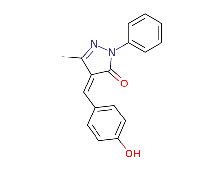 Molecular Structure of 54287-20-6 (3H-Pyrazol-3-one,
2,4-dihydro-4-[(4-hydroxyphenyl)methylene]-5-methyl-2-phenyl-)