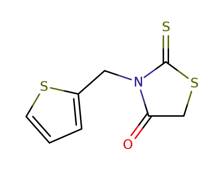 Molecular Structure of 6322-62-9 (3-(thiophen-2-ylmethyl)-2-thioxo-1,3-thiazolidin-4-one)