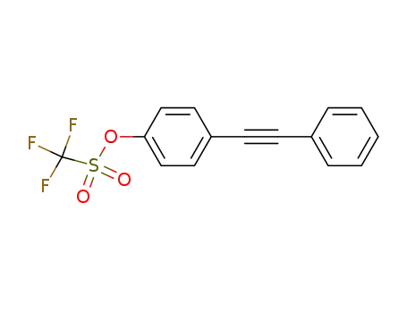 Molecular Structure of 166663-45-2 (4-(2-phenylethynyl)phenyl trifluoromethanesulfonate)