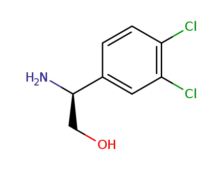 Molecular Structure of 1213008-01-5 ((2R)-2-aMino-2-(3,4-dichlorophenyl)ethanol HCl)