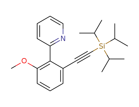 Molecular Structure of 1581719-29-0 (2-(2-methoxy-6-((triisopropylsilyl)ethynyl)phenyl)pyridine)