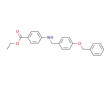 Molecular Structure of 61439-55-2 (Benzoic acid, 4-[[[4-(phenylmethoxy)phenyl]methyl]amino]-, ethyl ester)