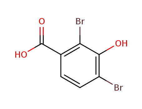 Molecular Structure of 91659-00-6 (Benzoic acid, 2,4-dibromo-3-hydroxy-)