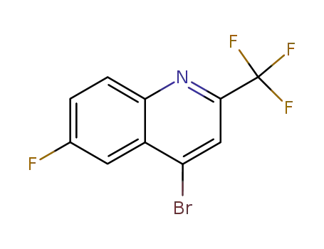 Molecular Structure of 31009-33-3 (4-BROMO-6-FLUORO-2-(TRIFLUOROMETHYL)QUINOLINE)