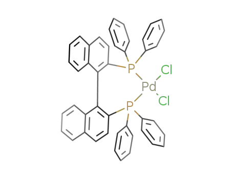 Molecular Structure of 127593-28-6 ([(R)-(+)-2,2'-BIS(DIPHENYLPHOSPHINO)-1,1'-BINAPHTHYL]PALLADIUM(II) CHLORIDE)