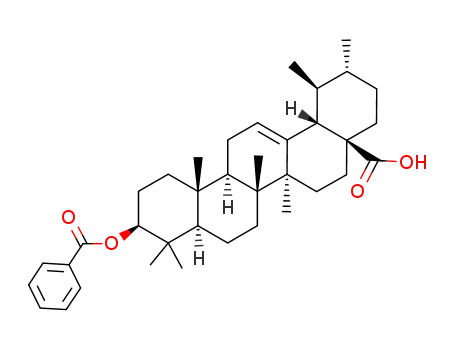 Molecular Structure of 108650-45-9 (3β-benzoyloxy-urs-12-en-28-oic acid)