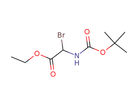 Molecular Structure of 85992-86-5 (Acetic acid, bromo[[(1,1-dimethylethoxy)carbonyl]amino]-, ethyl ester)
