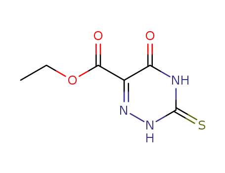 Molecular Structure of 51101-09-8 (ethyl 5-hydroxy-3-Mercapto-1,2,4-triazine-6-carboxylate)