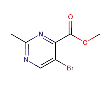 Molecular Structure of 1211530-20-9 (Methyl 5-bromo-2-methylpyrimidine-4-carboxylate)