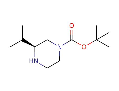 Molecular Structure of 475272-54-9 ((S)-1-N-Boc-3-isopropylpiperazine)