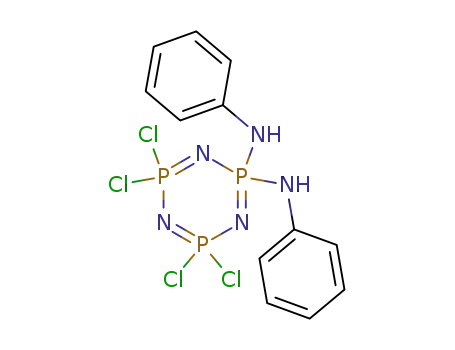 Molecular Structure of 14026-38-1 (1,3,5,2,4,6-Triazatriphosphorine,
2,2,4,4-tetrachloro-2,2,4,4,6,6-hexahydro-6,6-bis(phenylamino)-)