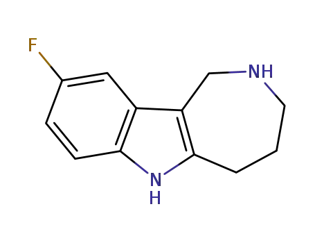 Molecular Structure of 919120-68-6 (Azepino[4,3-b]indole, 9-fluoro-1,2,3,4,5,6-hexahydro-)