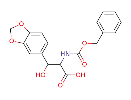Molecular Structure of 88282-10-4 (1,3-Benzodioxole-5-propanoicacid,b-hydroxy-a-[[(phenylmethoxy)carbonyl)