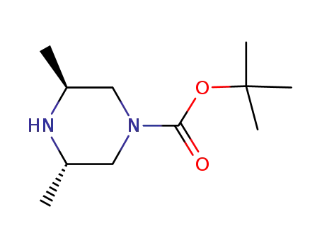 Molecular Structure of 888327-50-2 (1-Piperazinecarboxylic acid, 3,5-diMethyl-, 1,1-diMethylethyl ester, (3S,5S)-)