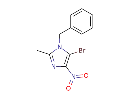 Molecular Structure of 41604-61-9 (1-benzyl-5-bromo-2-methyl-4-nitro-1H-imidazole)