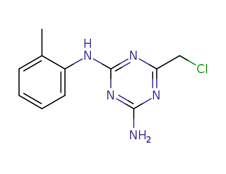 Molecular Structure of 568570-13-8 (6-CHLOROMETHYL-N-O-TOLYL-[1,3,5]TRIAZINE-2,4-DIAMINE)