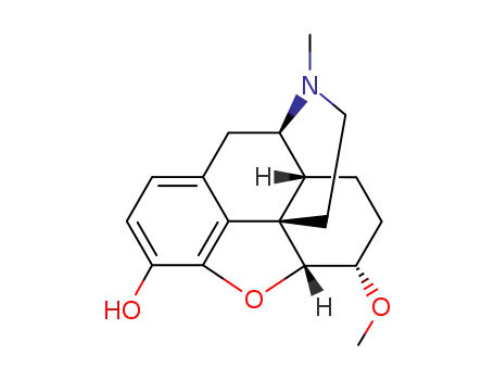 Molecular Structure of 7732-92-5 (4,5α-Epoxy-6α-methoxy-17-methylmorphinan-3-ol)