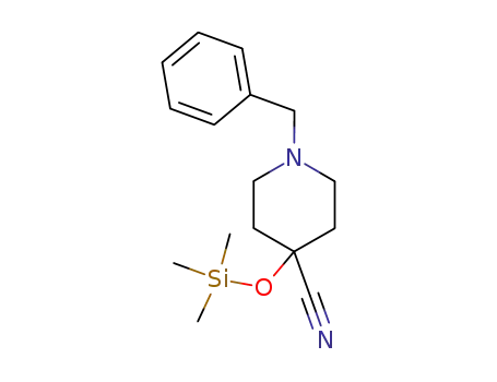 1-benzyl-4-(trimethylsilyloxy)piperidine-4-carbonitrile