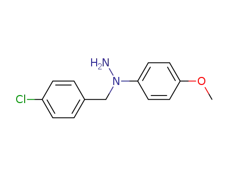 Molecular Structure of 62646-04-2 (Hydrazine, 1-[(4-chlorophenyl)methyl]-1-(4-methoxyphenyl)-)