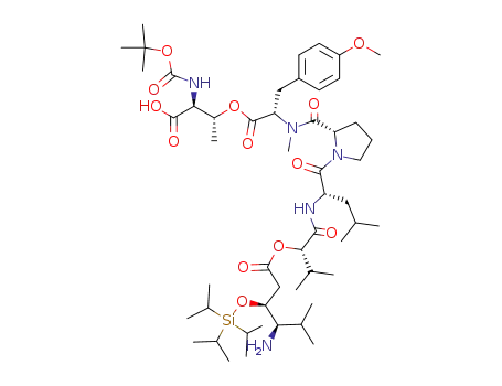 4-amino-5-methyl-3-triisopropylsilanyloxy-hexanoic acid 1-[1-(2-{[1-(2-<i>tert</i>-butoxycarbonylamino-2-carboxy-1-methyl-ethoxycarbonyl)-2-(4-methoxy-phenyl)-ethyl]-methyl-carbamoyl}-pyrrolidine-1-carbonyl)-3-methyl-butylcarbamoyl]-2-methyl-propyl ester