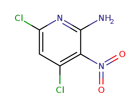 Molecular Structure of 37660-64-3 (4,6-dichloro-3-nitropyridin-2-aMine)