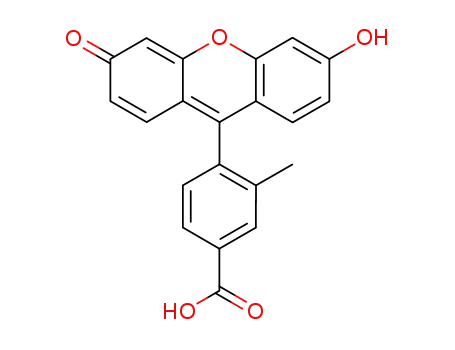 Molecular Structure of 876752-68-0 (Benzoic acid, 4-(6-hydroxy-3-oxo-3H-xanthen-9-yl)-3-methyl-)