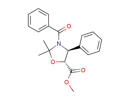Molecular Structure of 202390-84-9 (Methyl (4S,5R)-3-benzoyl-2,2-dimethyl-4-phenyl-1,3-oxazolidine-5-carboxylate)