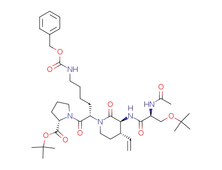 (2S,2'S,3''S,4''S,2'''S)-1-{2'-[3''-(2'''-acetylamino-3'''-tert-butoxy-propionylamino)-2''-oxo-4''-vinyl-piperidin-1''-yl]-6'-benzyloxycarbonylamino-hexanoyl}-pyrrolidine-2-carboxylic acid tert-butyl ester