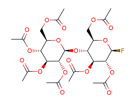 Molecular Structure of 440-03-9 (2,3,6-tri-O-acetyl-4-O-(2,3,4,6-tetra-O-acetyl-β-D-glucopyranosyl)-β-D-glucopyranosyl fluoride)