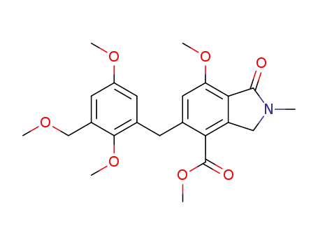 Molecular Structure of 914607-27-5 (methyl 5-[2,5-dimethoxy-3-(methoxymethyl)benzyl]-7-methoxy-2-methyl-1-oxo-2,3-dihydro-1H-isoindole-4-carboxylate)