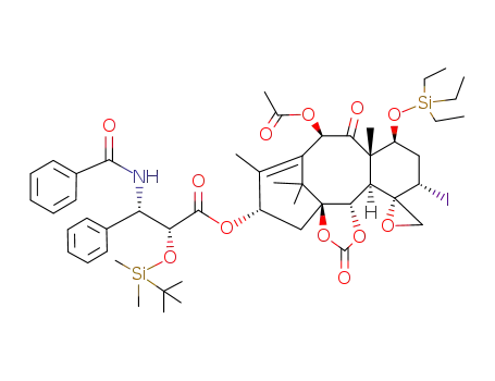 2'-(tert-butyldimethylsilyl)-2-debenzoyl-4-deacetyl-7-(triethylsilyl)-5-α-iodo-4,20-epoxy-D-seco-paclitaxel 1,2-carbonate