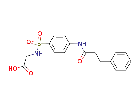 Molecular Structure of 109065-74-9 (N-[[4-[(2-Phenylethyl)carbonylamino]phenyl]sulfonyl]glycine)