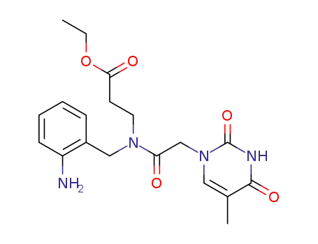 3-{(2-amino-benzyl)-[(5-methyl-2,4-dioxo-3,4-dihydro-2<i>H</i>-pyrimidin-1-yl)-acetyl]-amino}-propionic acid ethyl ester