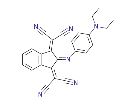 Molecular Structure of 100069-59-8 (Propanedinitrile,
2,2'-[2-[[4-(diethylamino)phenyl]imino]-1H-indene-1,3(2H)-diylidene]bis-)