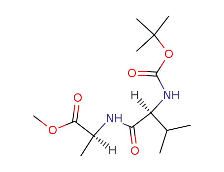 Molecular Structure of 15275-65-7 ((S)-methyl 2-((S)-2-((tert-butoxycarbonyl)amino)-3-methylbutanamido)propanoate)