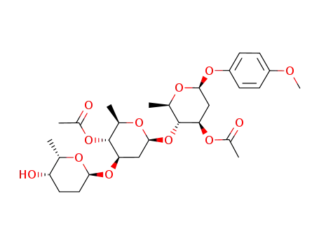 Acetic acid (2R,3R,4R,6S)-6-[(2R,3R,4R,6S)-4-acetoxy-6-(4-methoxy-phenoxy)-2-methyl-tetrahydro-pyran-3-yloxy]-4-((2S,5S,6S)-5-hydroxy-6-methyl-tetrahydro-pyran-2-yloxy)-2-methyl-tetrahydro-pyran-3-yl ester