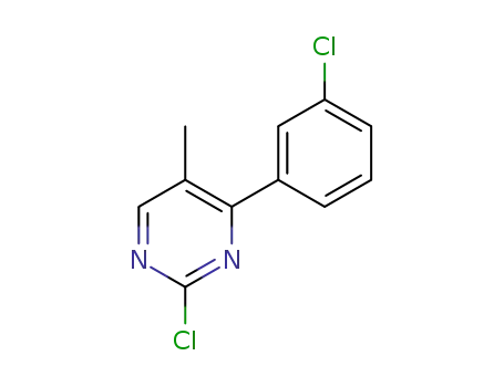 Molecular Structure of 1341200-64-3 (2-chloro-4-(3-chlorophenyl)-5-methylpyrimidine)