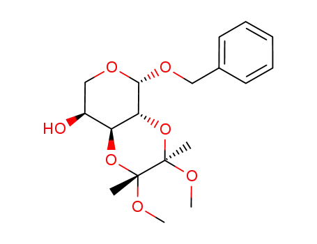 Molecular Structure of 550346-02-6 (benzyl 2,3-O-[(2R,3R)-2,3-dimethoxybutane-2,3-dioxy]-β-L-arabinopyranoside)