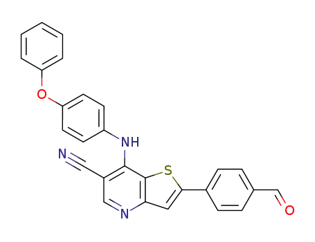 Molecular Structure of 700844-77-5 (2-(4-formylphenyl)-7-[(4-phenoxyphenyl)amino]thieno[3,2-b]pyridine-6-carbonitrile)