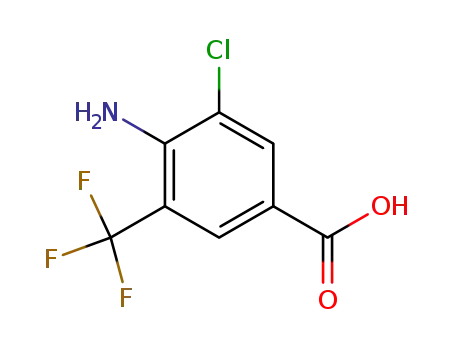 Molecular Structure of 95656-52-3 (4-amino-3-chloro-5-trifluoromethyl-benzoic acid)