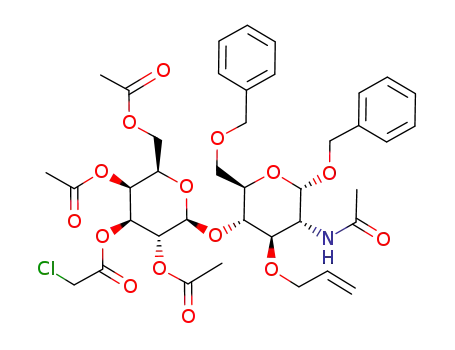 Chloro-acetic acid (2R,3S,4S,5R,6S)-3,5-diacetoxy-2-acetoxymethyl-6-((2R,3S,4R,5R,6S)-5-acetylamino-4-allyloxy-6-benzyloxy-2-benzyloxymethyl-tetrahydro-pyran-3-yloxy)-tetrahydro-pyran-4-yl ester