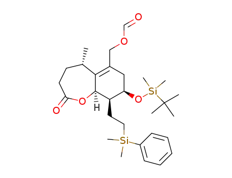 Formic acid (5S,8R,9S,9aR)-8-(tert-butyl-dimethyl-silanyloxy)-9-[2-(dimethyl-phenyl-silanyl)-ethyl]-5-methyl-2-oxo-2,3,4,5,7,8,9,9a-octahydro-benzo[b]oxepin-6-ylmethyl ester