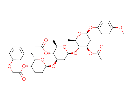 Phenoxy-acetic acid (2S,3S,6S)-6-{(2R,3R,4R,6S)-3-acetoxy-6-[(2R,3R,4R,6S)-4-acetoxy-6-(4-methoxy-phenoxy)-2-methyl-tetrahydro-pyran-3-yloxy]-2-methyl-tetrahydro-pyran-4-yloxy}-2-methyl-tetrahydro-pyran-3-yl ester
