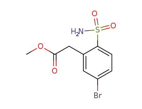 Molecular Structure of 859232-71-6 (4-bromo-2-(methoxycarbonylmethyl)benzenesulfonamide)
