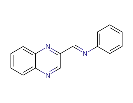 Molecular Structure of 104182-63-0 (Benzenamine, N-(2-quinoxalinylmethylene)-)