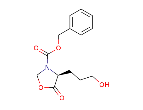 Molecular Structure of 115141-89-4 (3-Oxazolidinecarboxylic acid, 4-(3-hydroxypropyl)-5-oxo-, phenylmethyl
ester, (4S)-)
