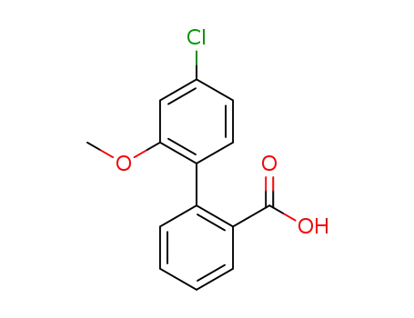 Molecular Structure of 1261896-06-3 (2-(4-Chloro-2-Methoxyphenyl)benzoic acid)