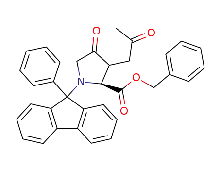 4-oxo-3-(2-oxo-propyl)-1-(9-phenyl-9<i>H</i>-fluoren-9-yl)-pyrrolidine-2-carboxylic acid benzyl ester